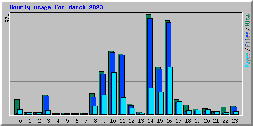 Hourly usage for March 2023