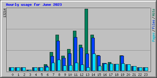 Hourly usage for June 2023